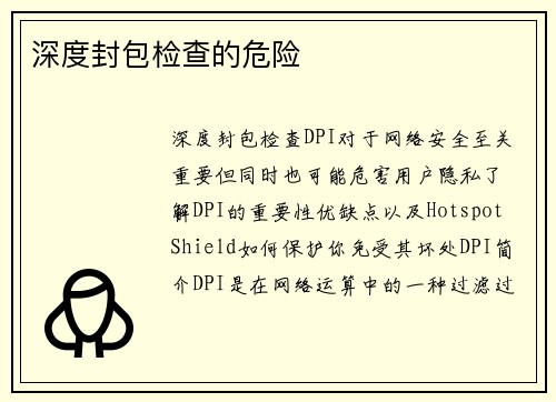 深度封包检查的危险 